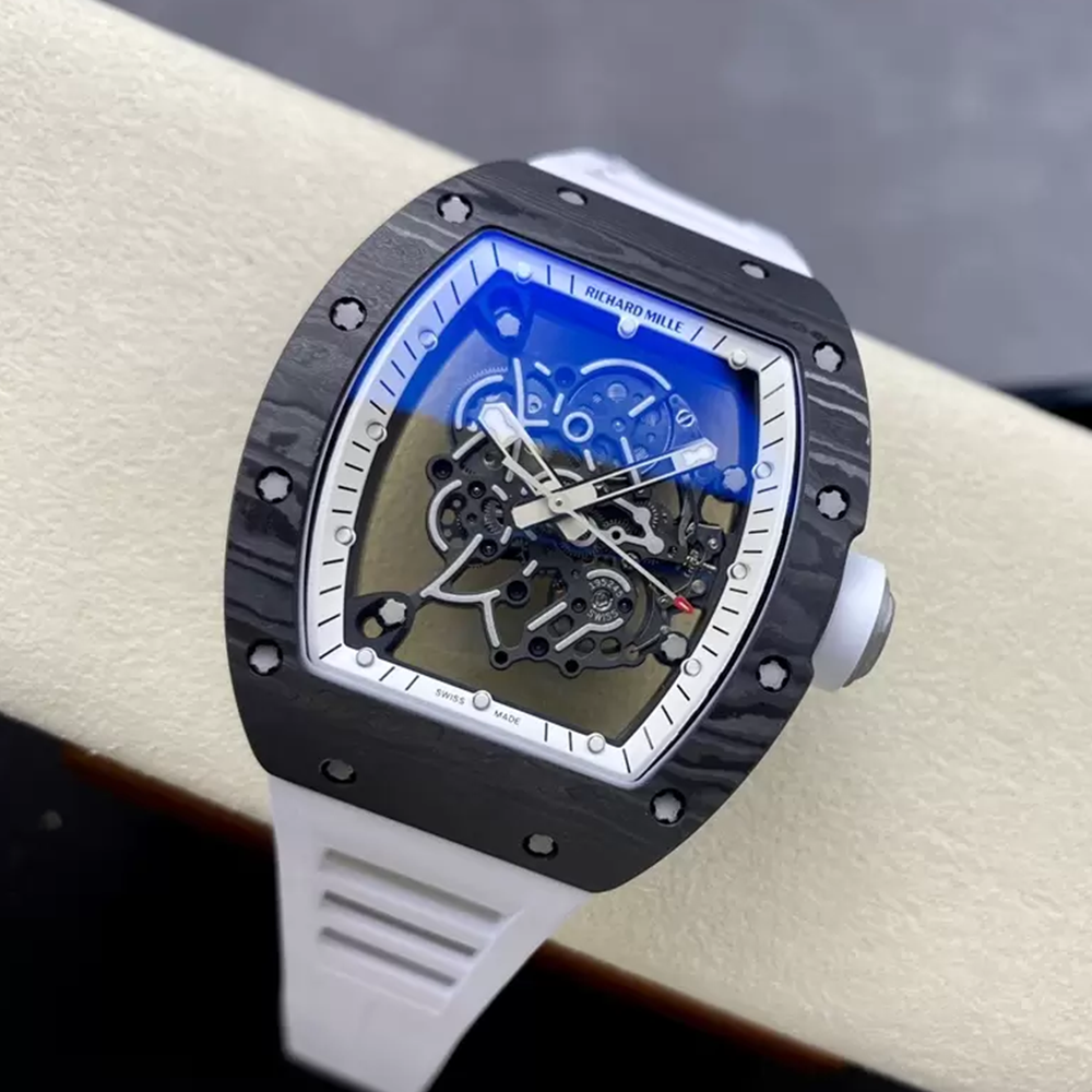 ZF공장 리차드밀 부바왓슨 RM-055 블랙카본 / 화이트 / 화이트 러버밴드