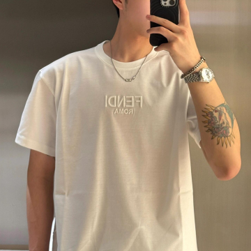 펜디 엠버 로고 반팔 티셔츠 화이트