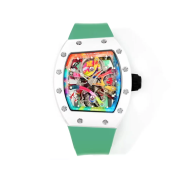RM공장 리차드밀 요한 블레이크 RM68-01 화이트 세라믹 케이스 / 그린 러버밴드