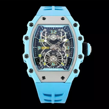 RM공장 리차드밀 투르비용 에어로다인 한정판 RM21-02 블루 러버밴드