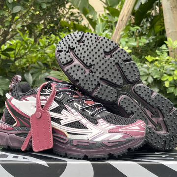 오프화이트 버건디 & 화이트 비 라이트 백 스니커즈