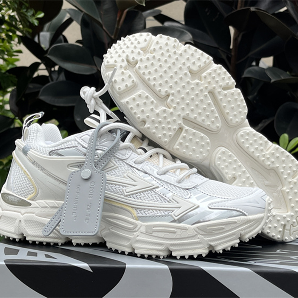 오프화이트 화이트 & 실버 비 라이트 백 스니커즈