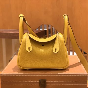 그린엘 에르메스 린디 미니 앰버 옐로우 골드 버클