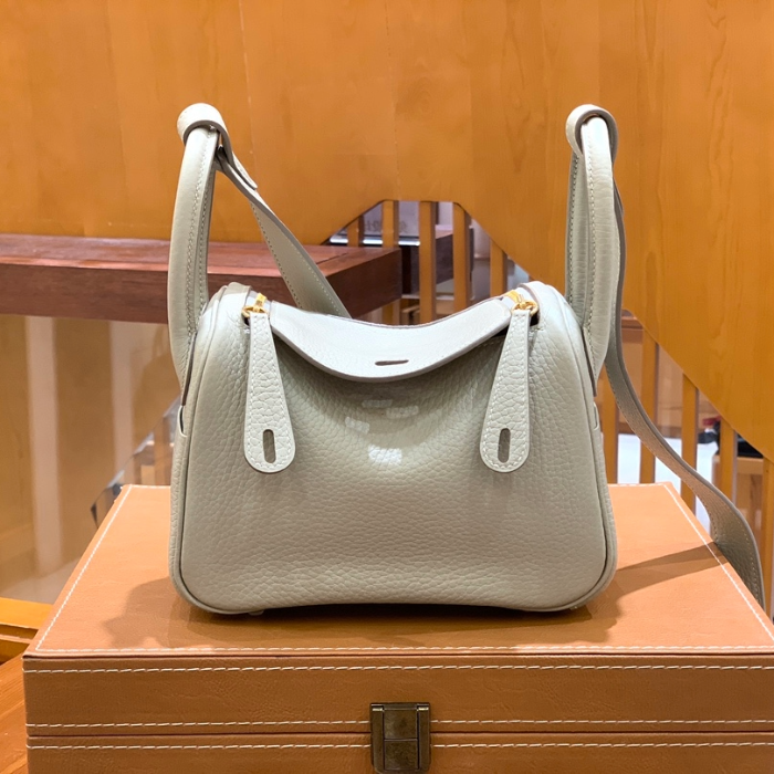 그린엘 에르메스 린디 미니 펄 그레이 골드 버클