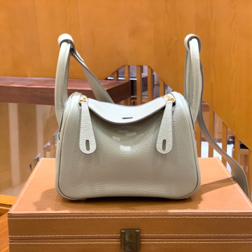 그린엘 에르메스 린디 미니 펄 그레이 골드 버클