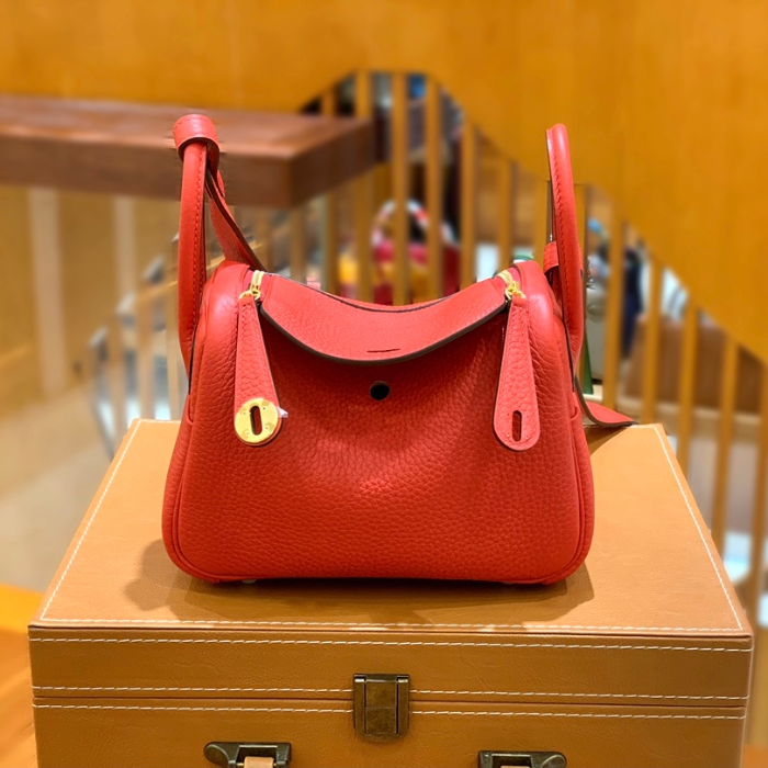 그린엘 에르메스 린디 미니 하트 레드 골드 버클