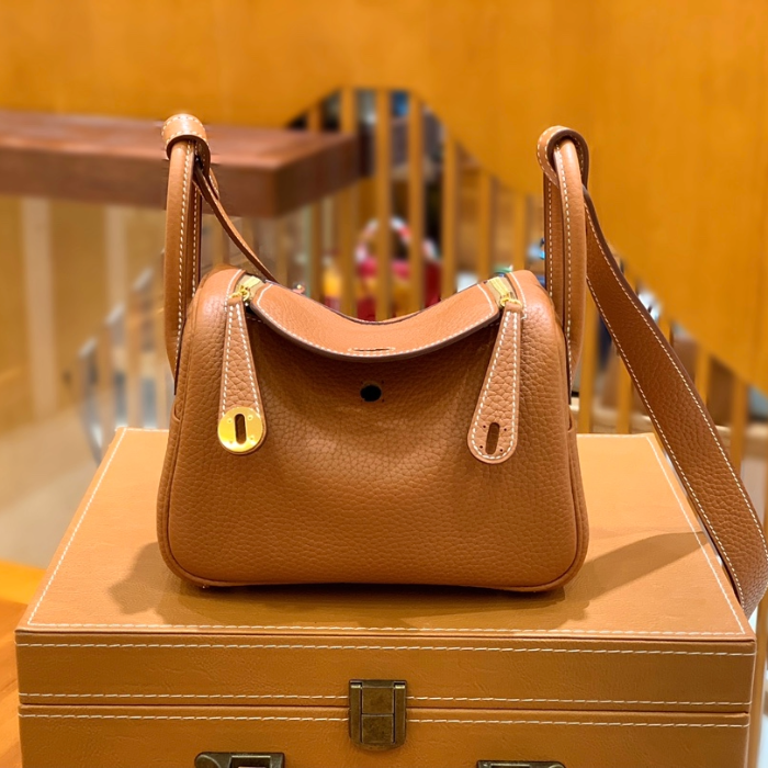 그린엘 에르메스 린디 미니 골드 브라운 골드 버클