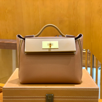 그린엘 에르메스 2424 백 미니 골드 브라운 골드 버클