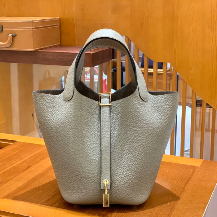 그린엘 에르메스 피코탄 18 아스팔트 그레이 골드 버클