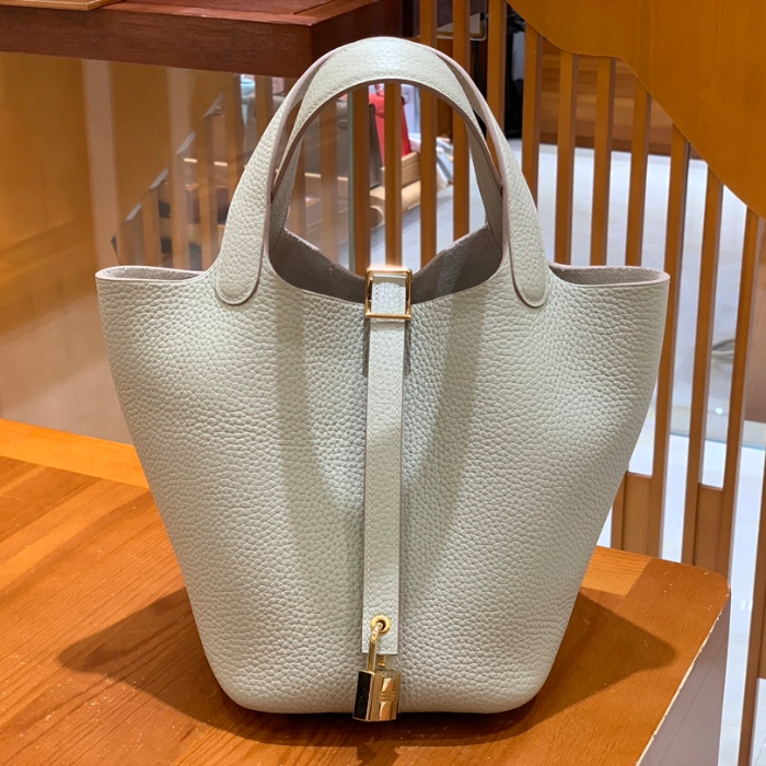 그린엘 에르메스 피코탄 18 진주 회색 골드 버클