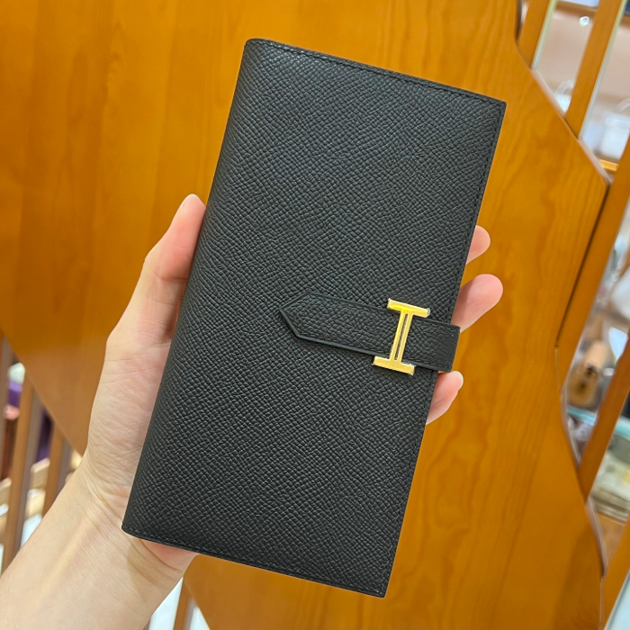 에르메스 베안 장지갑 앱송 블랙 골드 하드웨어