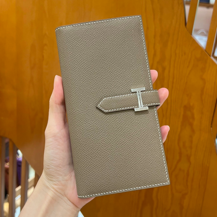 에르메스 베안 장지갑 앱송 그레이 실버 하드웨어