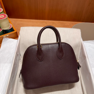 반수공 에르메스 미니 볼리드백 18 루즈 셀리에 에버골드 염소가죽