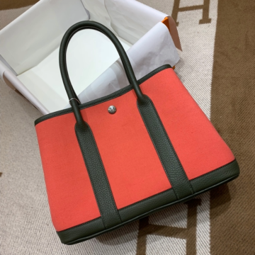 반수공 에르메스 가든파티 30 립스틱 캔버스 그린 네곤다