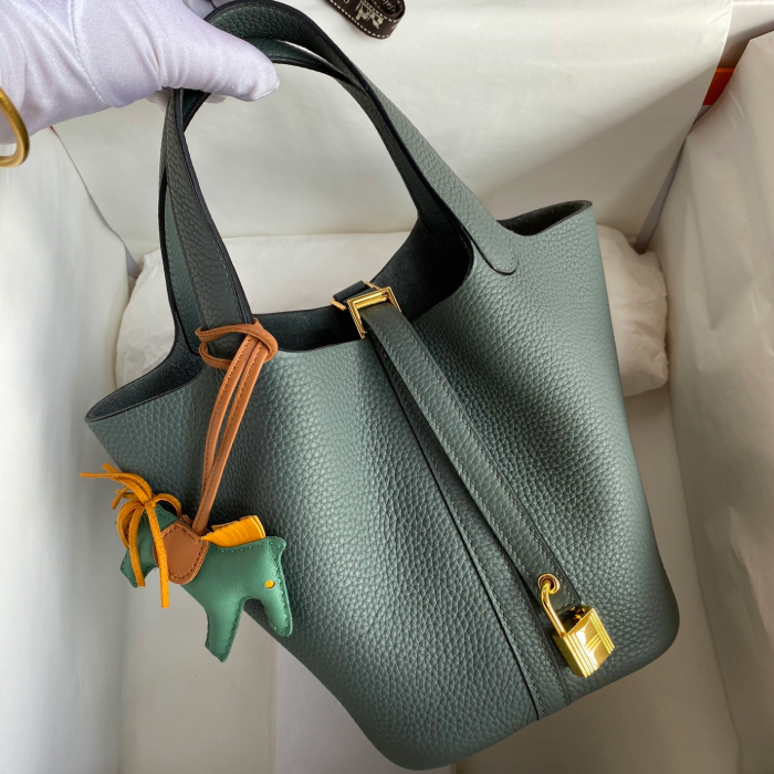 반수공 에르메스 피코탄 락 22 그리메이어 금장 소가죽