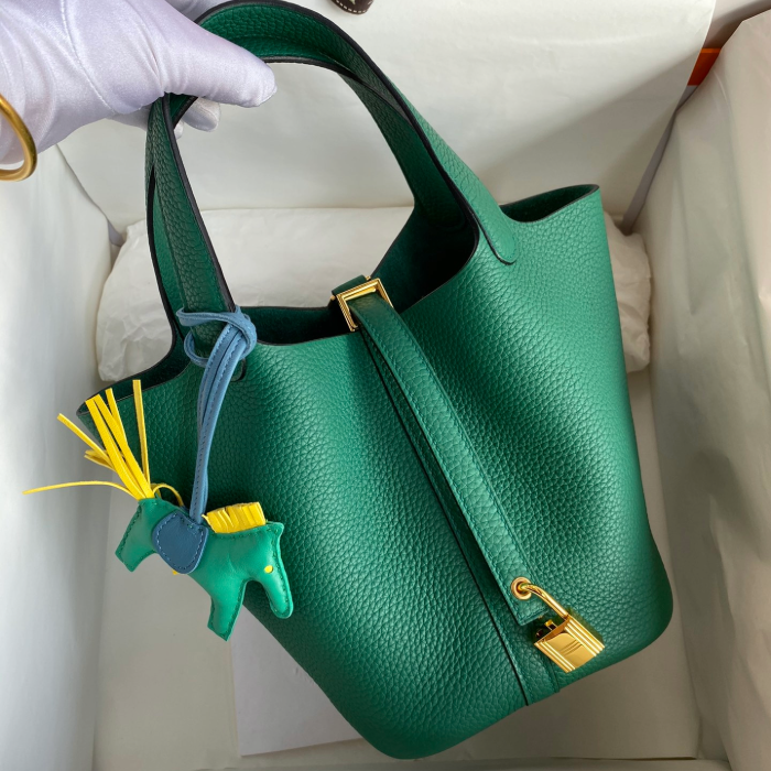 반수공 에르메스 피코탄 락 18 베르트베르티고 금장 소가죽