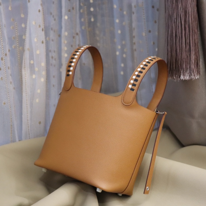 반수공 에르메스 피코탄백 18 트레사쥬 골드브라운 은장 앱송