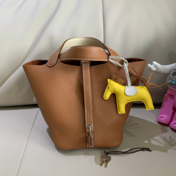 반수공 에르메스 피코탄 락 18 골드브라운 은장 끌레망스