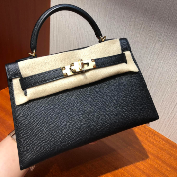 반수공 에르메스 미니 켈리백 블랙 금장 엡송