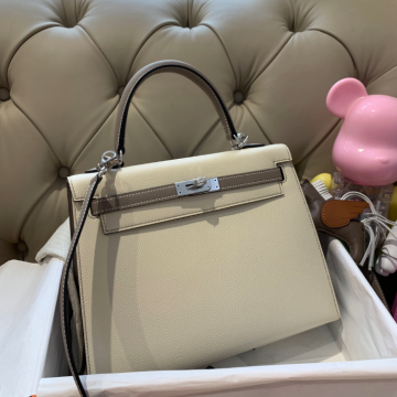 반수공 에르메스 켈리백 25 베이지 에토프 은장 엡송