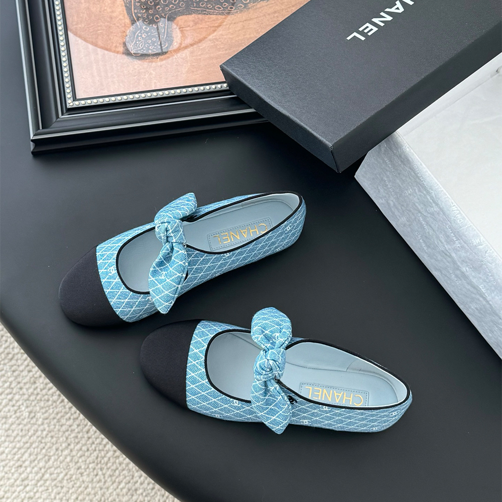 샤넬 25C 메리제인 슈즈 블루