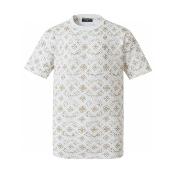 루이비통 모노그램 샌드 모티프 코튼 티셔츠 화이트