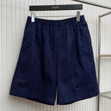 구찌 네이비 GG 코튼 자카드 버뮤다 쇼츠