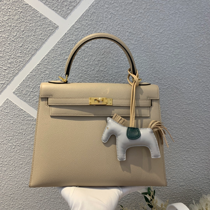 반수공 에르메스 켈리백 25 베이지 금장 엡송