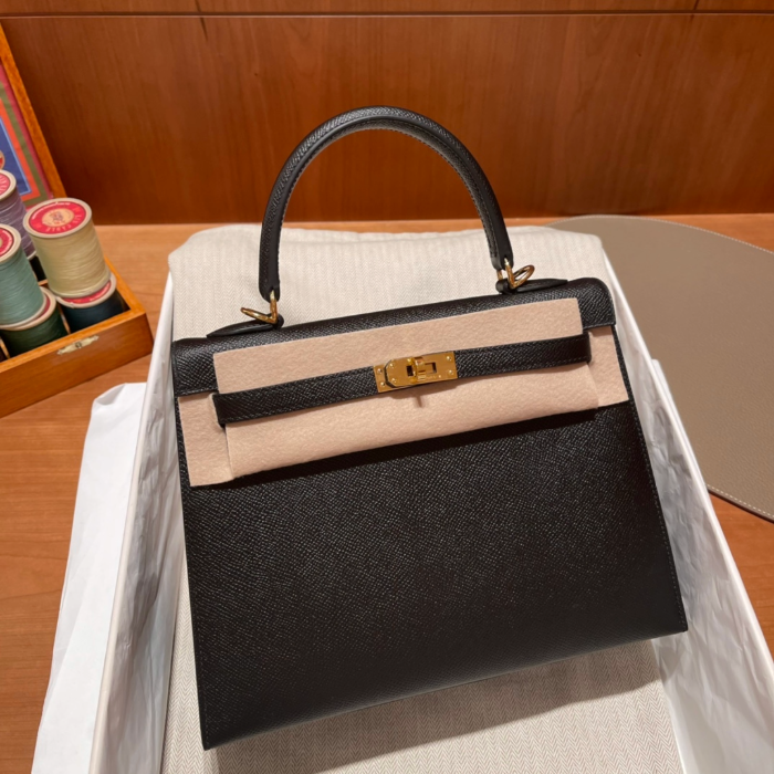 반수공 에르메스 켈리백 25 블랙 금장 엡송