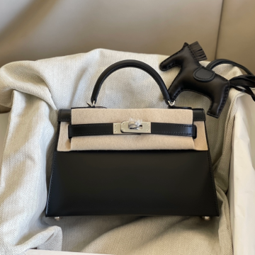 반수공 에르메스 미니 켈리백 블랙 은장 스위프트