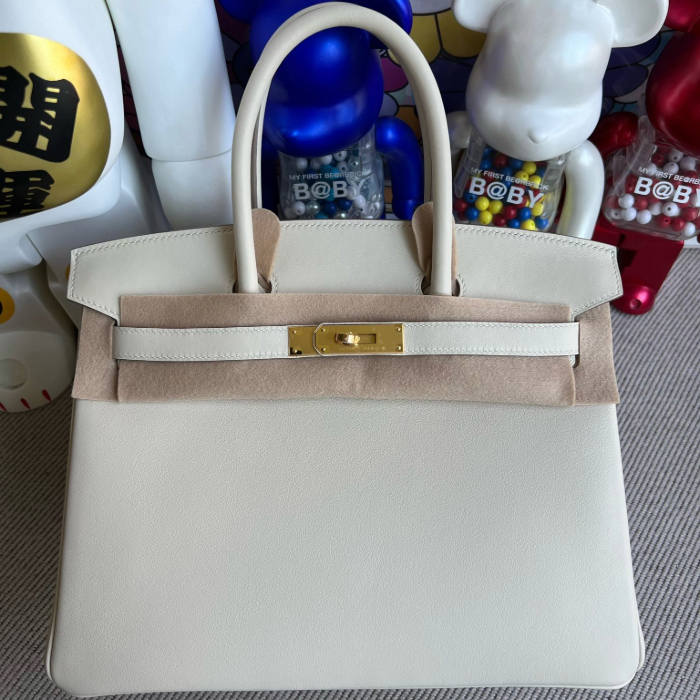 반수공 에르메스 버킨백 30 화이트 금장 스위프트가죽