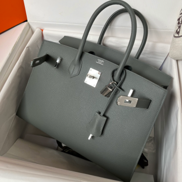 반수공 에르메스 버킨백 30 그레이그린 은장 엡송