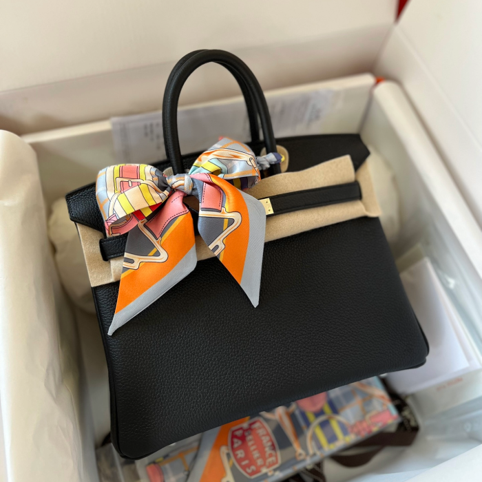 반수공 에르메스 버킨백 25 블랙 은장 토고가죽