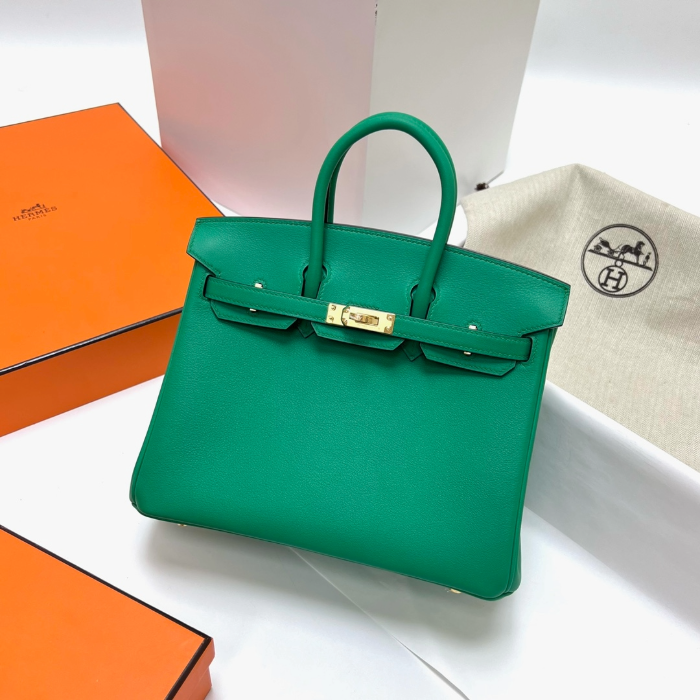 반수공 에르메스 버킨백 25 벨벳그린 금장 토고가죽