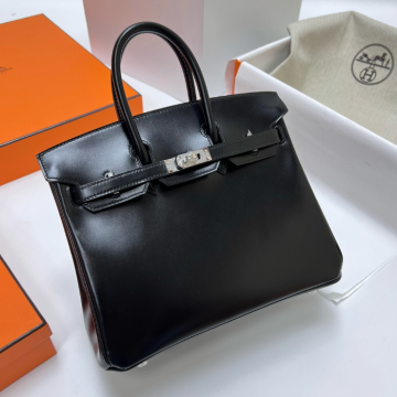 반수공 에르메스 버킨백 25 블랙 은장 스위프트가죽