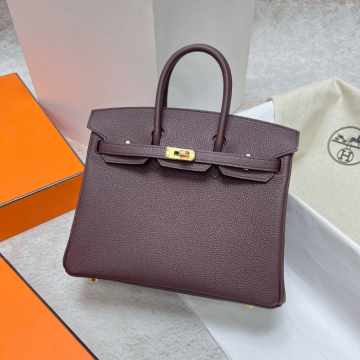 반수공 에르메스 버킨백 25 버건디 금장 토고가죽