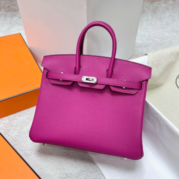 반수공 에르메스 버킨백 25 로즈퍼플 은장 토고가죽