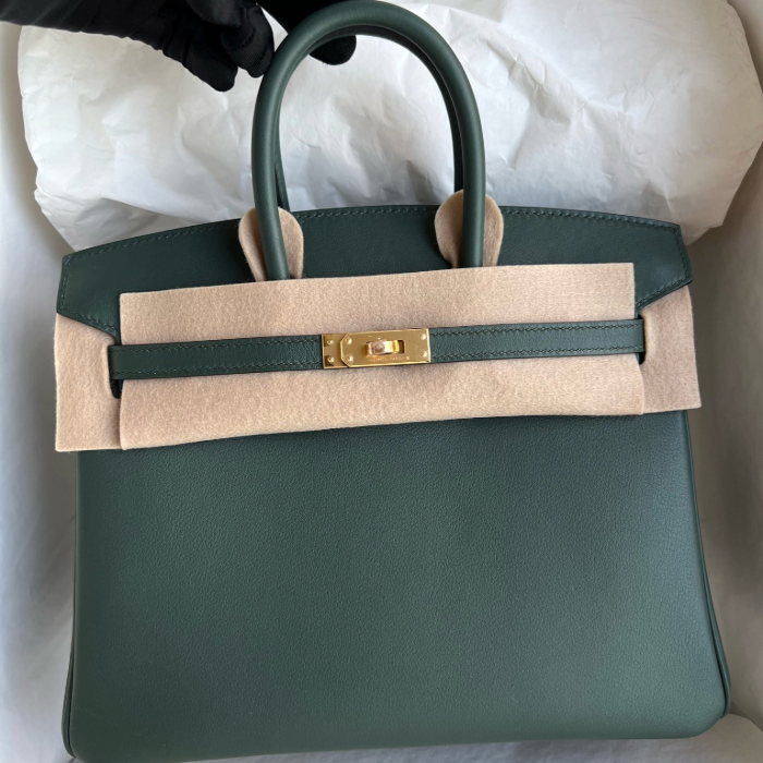 반수공 에르메스 버킨백 25 사이프러스 그린 금장 스위프트가죽