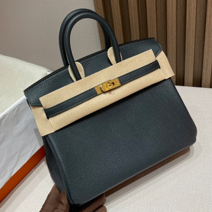 반수공 에르메스 버킨백 25 사이프러스 그린 금장 토고가죽