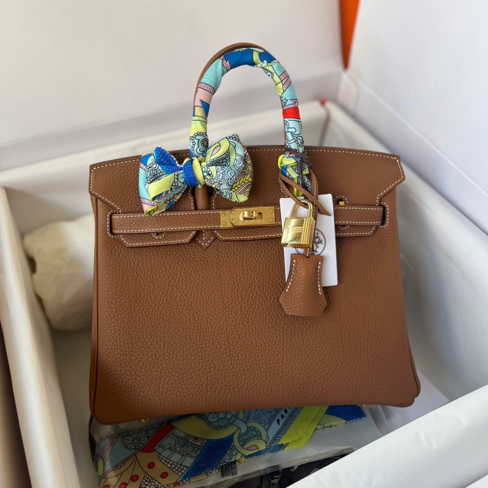 반수공 에르메스 버킨백 25 골드브라운 금장 토고가죽