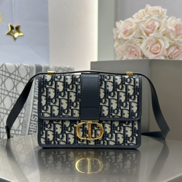 디올 30 몽테인 체인백 블루 디올 오블리크 자카드 스몰