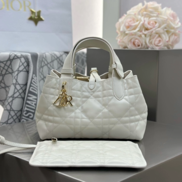 디올 뜨주흐 스몰 토트백 화이트