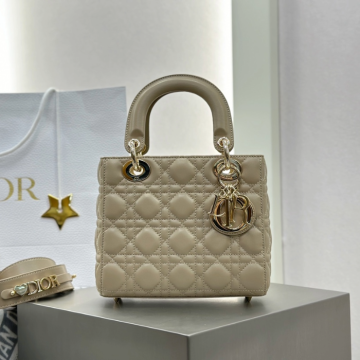 디올 레이디 디올 미디엄 백 ABC 스몰 밀크티 골드버클
