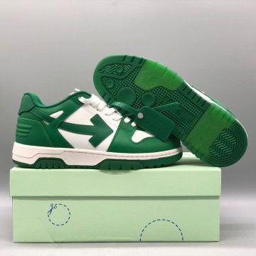 오프화이트 화이트/그린 아웃 오브 오피스 사토리얼 스니커즈