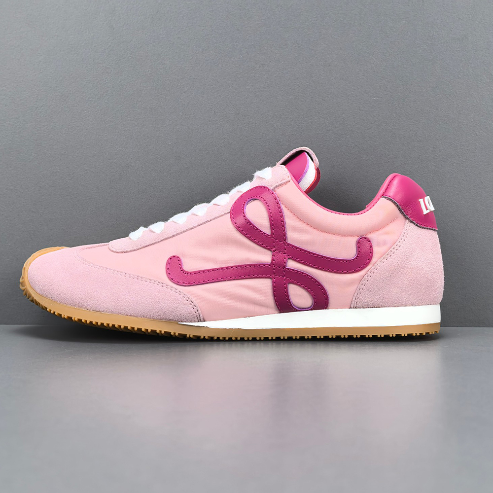 로에베 발레 러너 2.0 나일론 앤 카프스킨 핑크