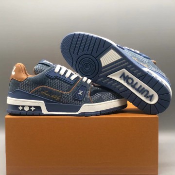 루이비통 LV 트레이너 스니커즈 모노그램 데님 블루