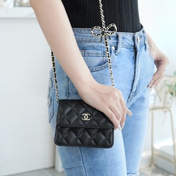 팬더샵 샤넬 리본 체인 미니백 은장 AP3348