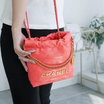 팬더샵 샤넬 23S 뉴 22백 미니 오렌지 레드