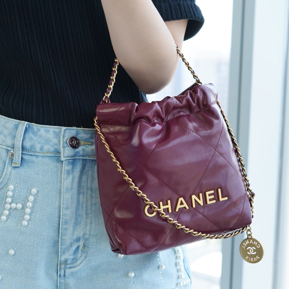 팬더샵 샤넬 23SS 22백 미니 와인 퍼플