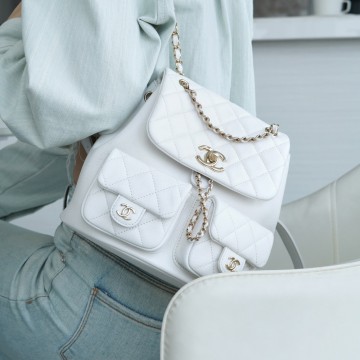팬더샵 샤넬 23A 듀마 백 라지 화이트